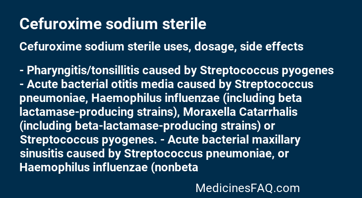 Cefuroxime sodium sterile