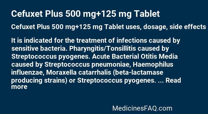 Cefuxet Plus 500 mg+125 mg Tablet