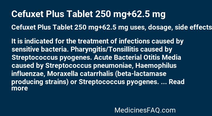 Cefuxet Plus Tablet 250 mg+62.5 mg