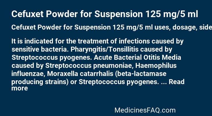 Cefuxet Powder for Suspension 125 mg/5 ml