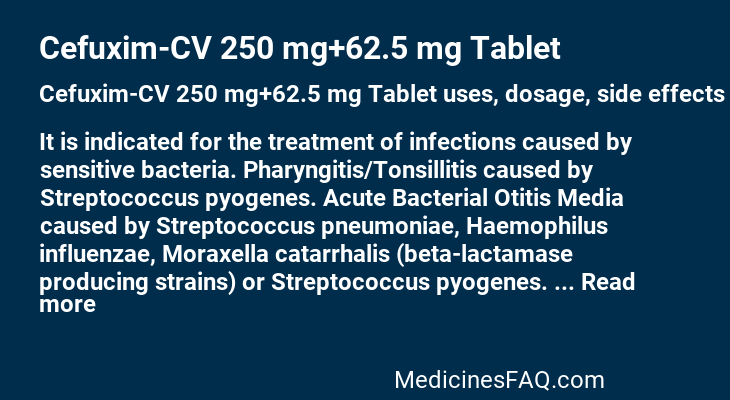 Cefuxim-CV 250 mg+62.5 mg Tablet