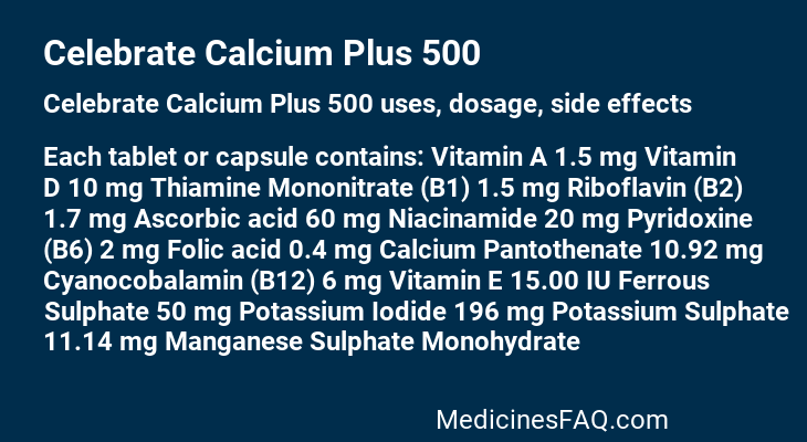 Celebrate Calcium Plus 500