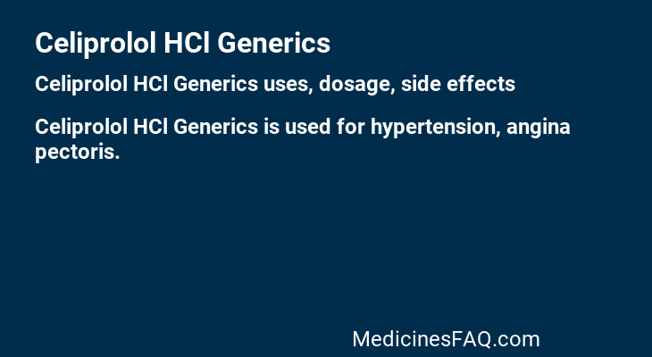 Celiprolol HCl Generics