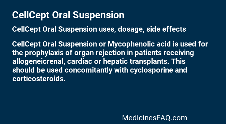 CellCept Oral Suspension