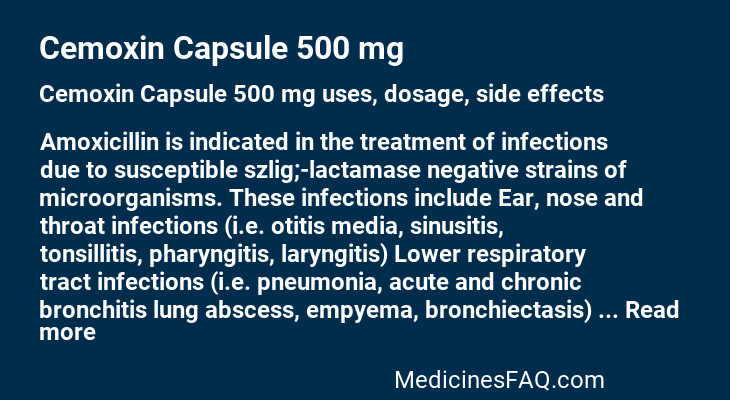 Cemoxin Capsule 500 mg