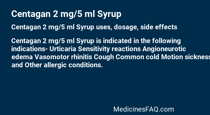 Centagan 2 mg/5 ml Syrup