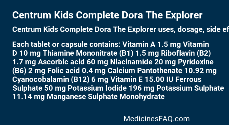 Centrum Kids Complete Dora The Explorer