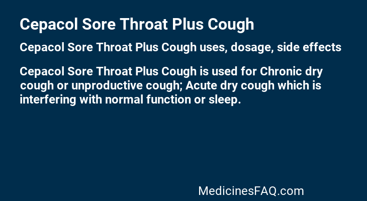 Cepacol Sore Throat Plus Cough
