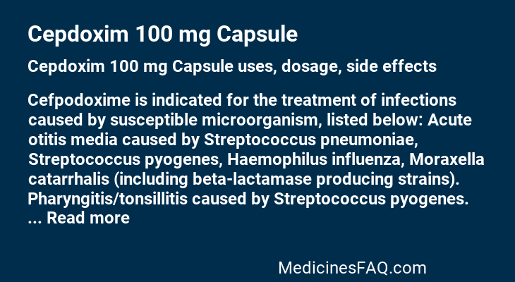 Cepdoxim 100 mg Capsule