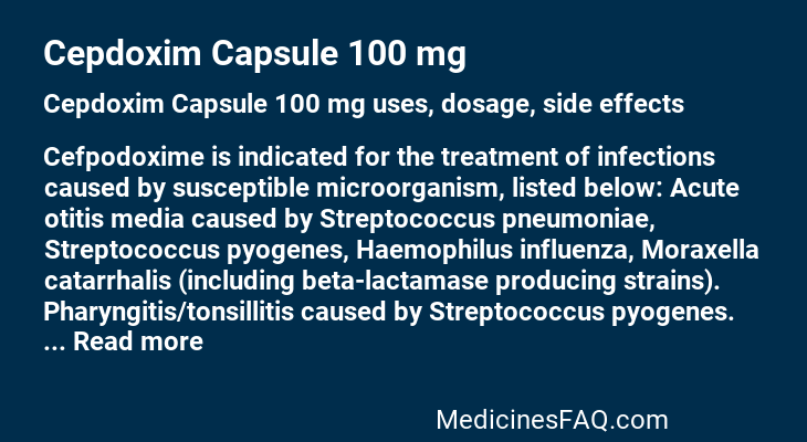 Cepdoxim Capsule 100 mg