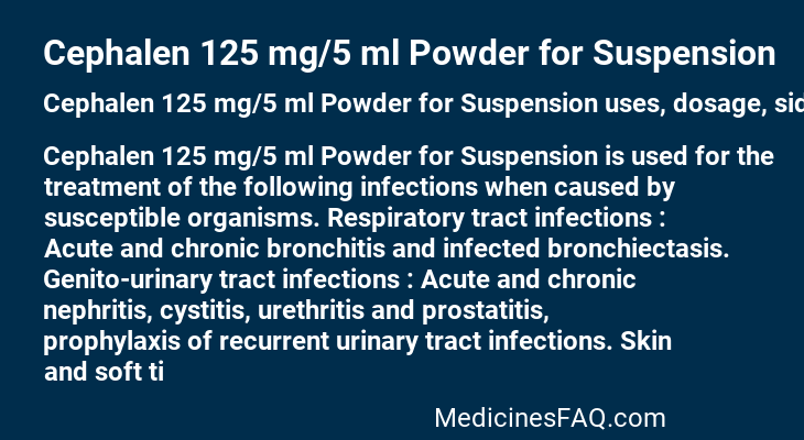 Cephalen 125 mg/5 ml Powder for Suspension