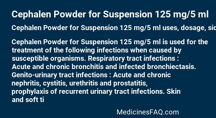 Cephalen Powder for Suspension 125 mg/5 ml