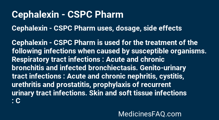 Cephalexin - CSPC Pharm