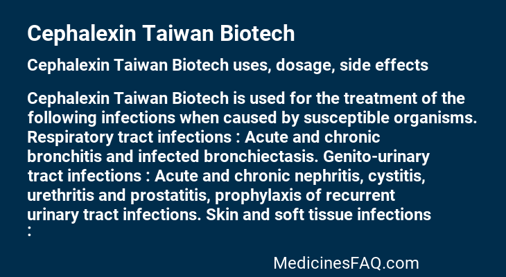 Cephalexin Taiwan Biotech