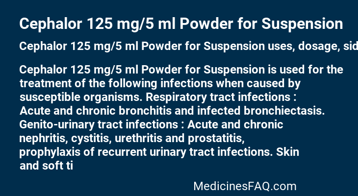 Cephalor 125 mg/5 ml Powder for Suspension