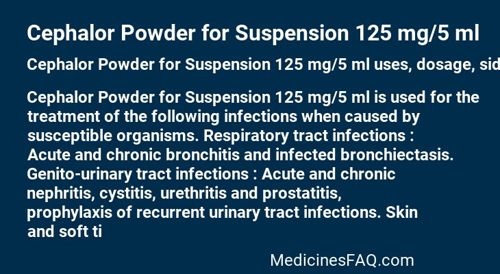 Cephalor Powder for Suspension 125 mg/5 ml