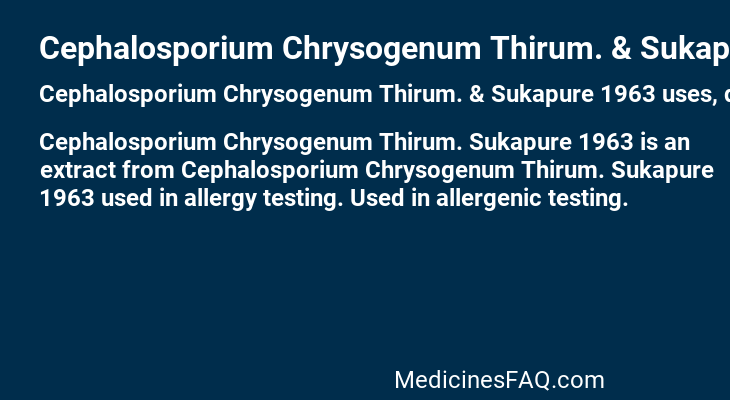 Cephalosporium Chrysogenum Thirum. & Sukapure 1963
