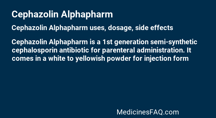 Cephazolin Alphapharm