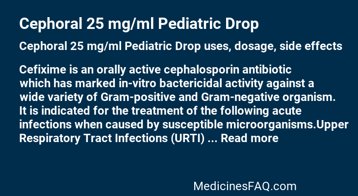 Cephoral 25 mg/ml Pediatric Drop