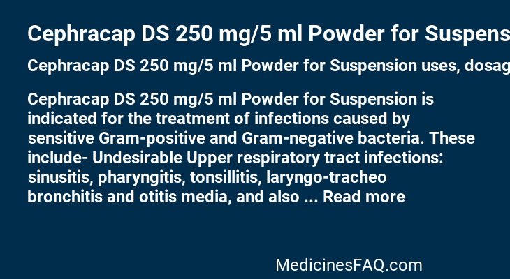 Cephracap DS 250 mg/5 ml Powder for Suspension