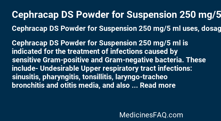 Cephracap DS Powder for Suspension 250 mg/5 ml