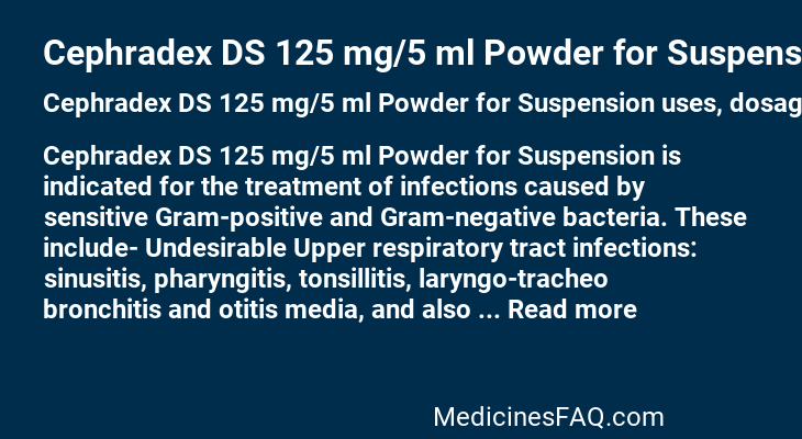 Cephradex DS 125 mg/5 ml Powder for Suspension