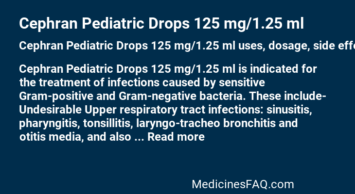 Cephran Pediatric Drops 125 mg/1.25 ml