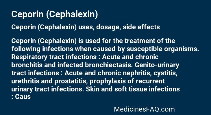 Ceporin (Cephalexin)