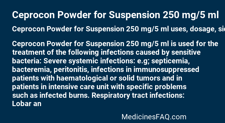 Ceprocon Powder for Suspension 250 mg/5 ml