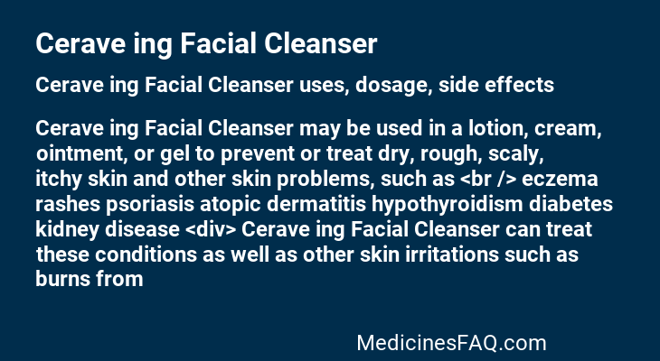 Cerave ing Facial Cleanser
