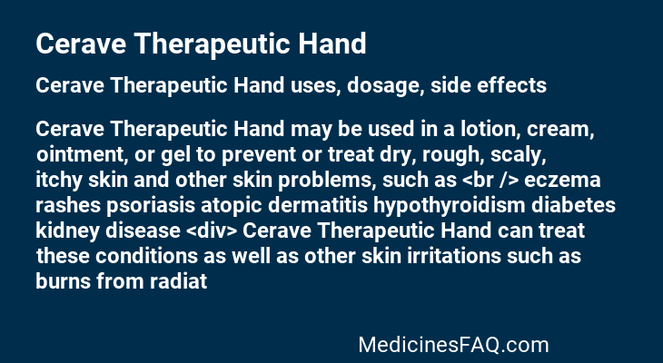Cerave Therapeutic Hand