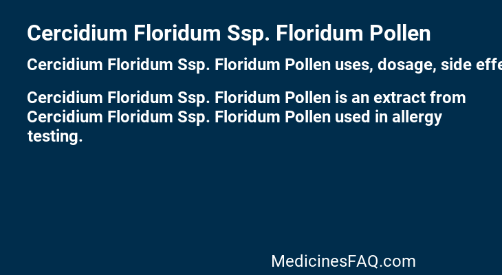 Cercidium Floridum Ssp. Floridum Pollen