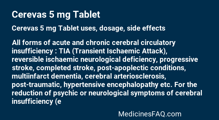 Cerevas 5 mg Tablet