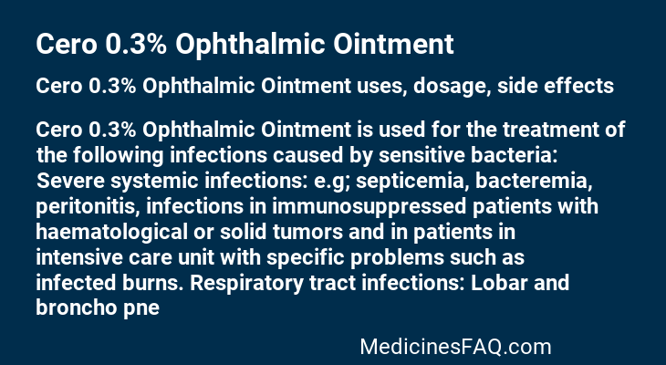 Cero 0.3% Ophthalmic Ointment