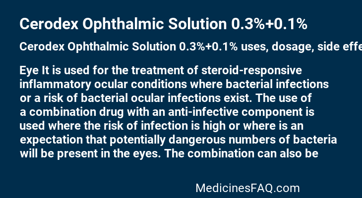 Cerodex Ophthalmic Solution 0.3%+0.1%