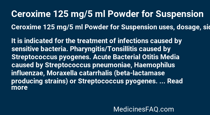 Ceroxime 125 mg/5 ml Powder for Suspension