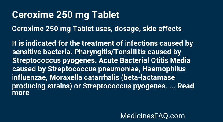 Ceroxime 250 mg Tablet