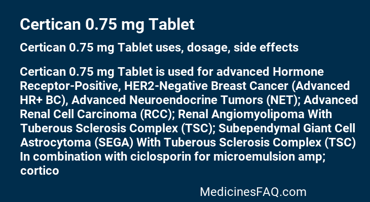 Certican 0.75 mg Tablet