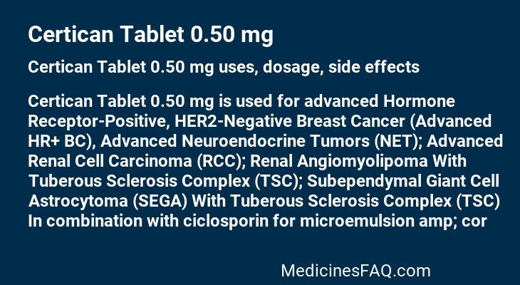 Certican Tablet 0.50 mg