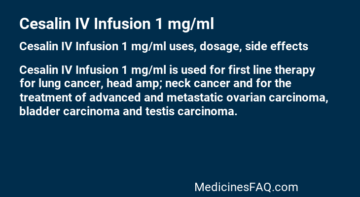 Cesalin IV Infusion 1 mg/ml