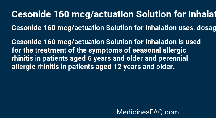 Cesonide 160 mcg/actuation Solution for Inhalation