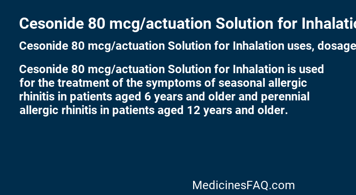 Cesonide 80 mcg/actuation Solution for Inhalation