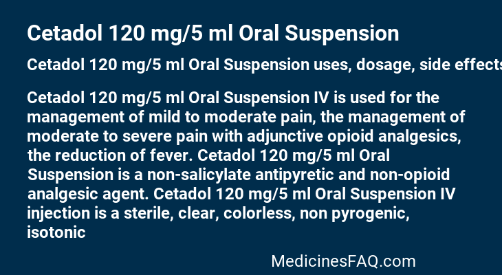 Cetadol 120 mg/5 ml Oral Suspension