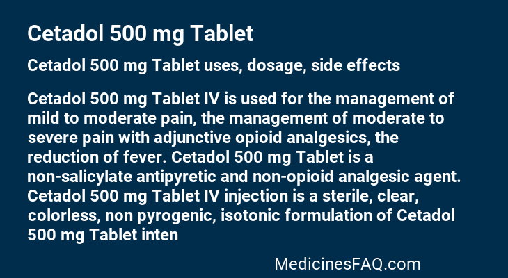 Cetadol 500 mg Tablet