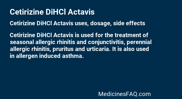 Cetirizine DiHCl Actavis
