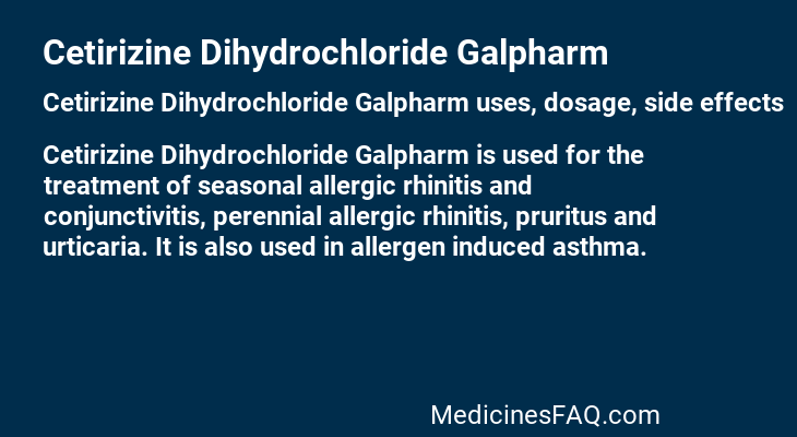 Cetirizine Dihydrochloride Galpharm