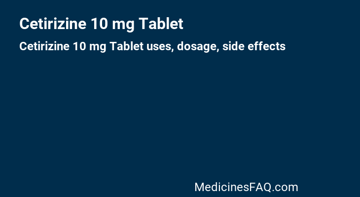 Cetirizine 10 mg Tablet