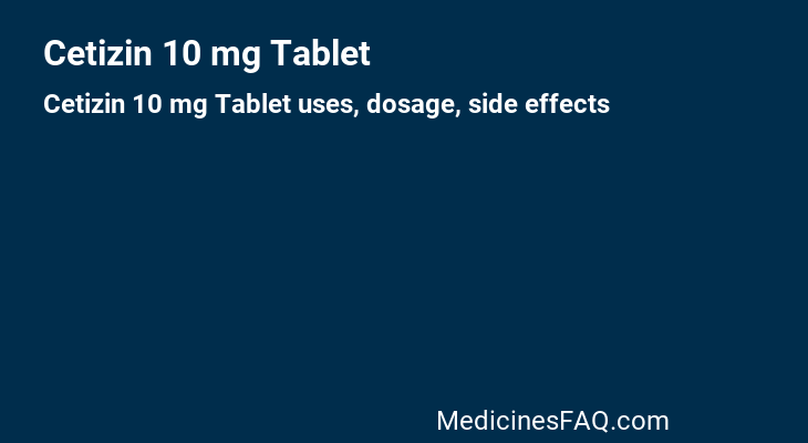 Cetizin 10 mg Tablet