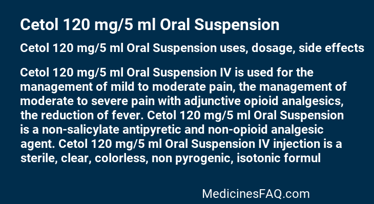 Cetol 120 mg/5 ml Oral Suspension