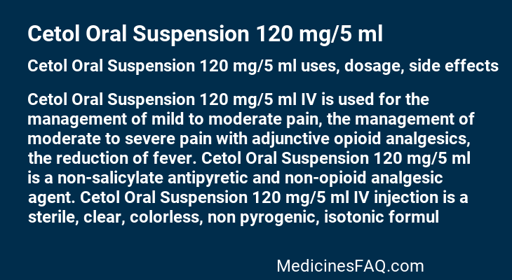 Cetol Oral Suspension 120 mg/5 ml